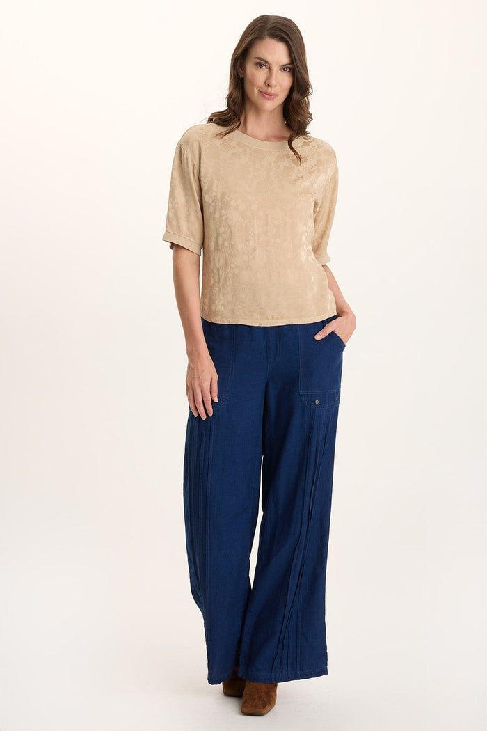 XCVI Chelan Textured Satin Casual Fit Top