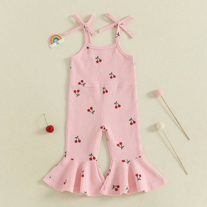 CHERRIES Bellbottom Pull-on Jumpsuit