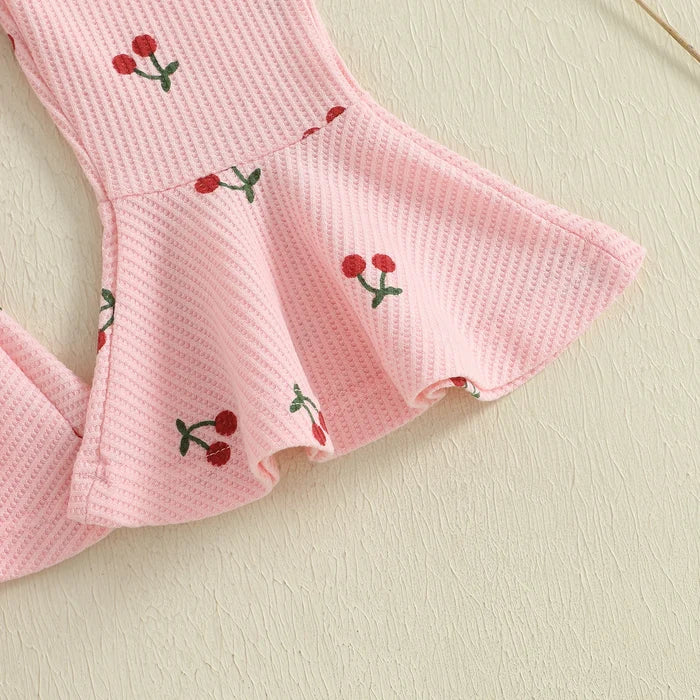 CHERRIES Bellbottom Pull-on Jumpsuit