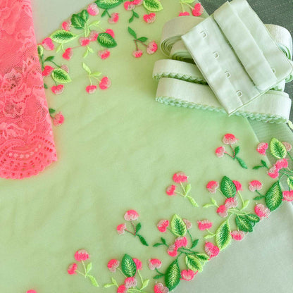 Cherry Lime Pop Lace Bra and Panty Bundle