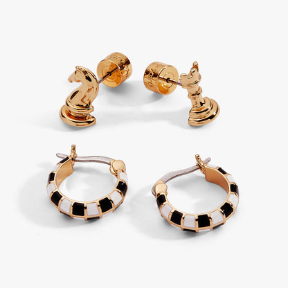 Chess Mismatch Earring Set of 2