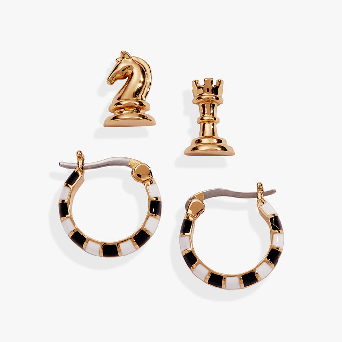 Chess Mismatch Earring Set of 2