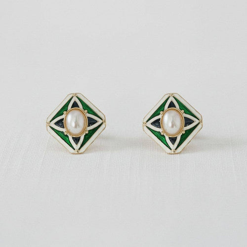 Chic Geometric Pearl Drop Earrings