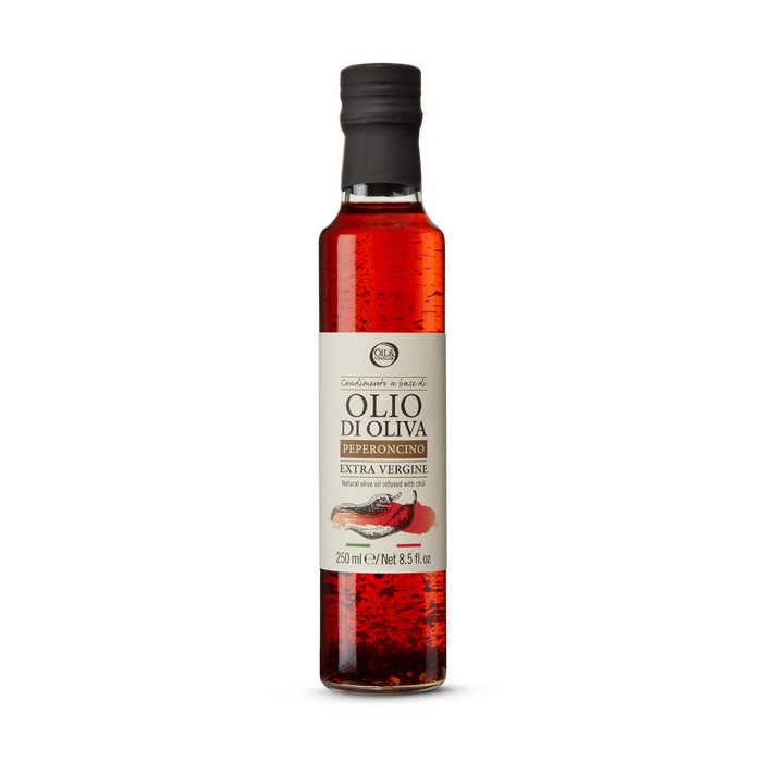 Bottle of Olio di Oliva Peperoncino olive oil