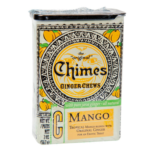 Chimes Ginger Chews Mango 2oz Tin - 20ct