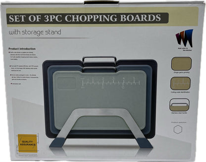 Chopping Board 3pc Set With Storage Stand 12529