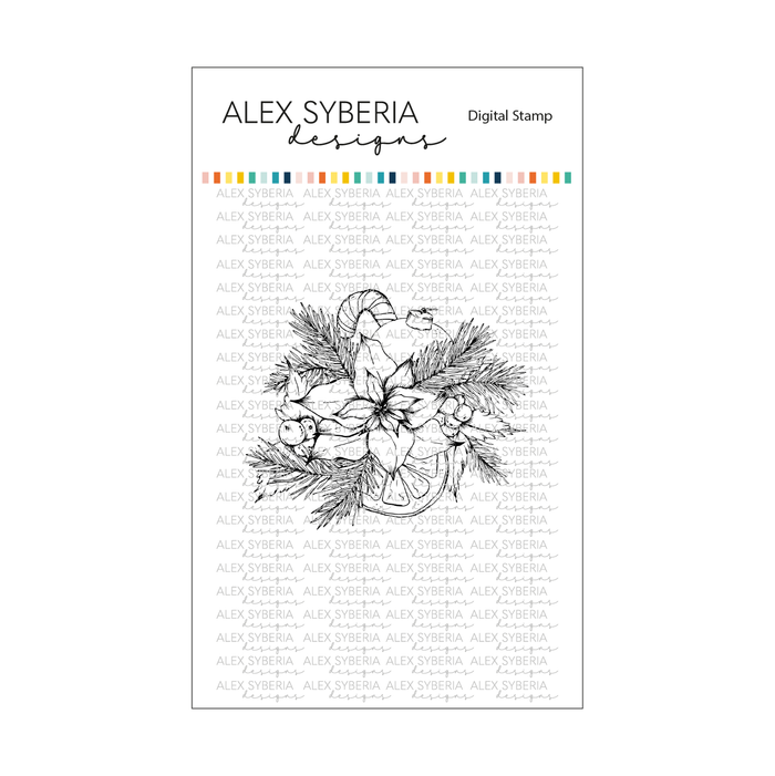 Christmas Bouquet Digital Stamp