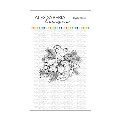 Christmas Bouquet Digital Stamp