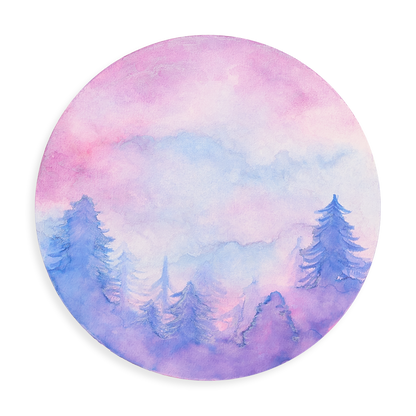 Twilight watercolor forest on Chroma Blends Circular Watercolor Paper