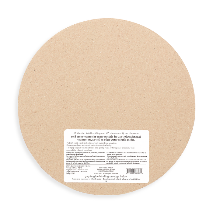 Back of Chroma Blends Circular Watercolor Paper palette.