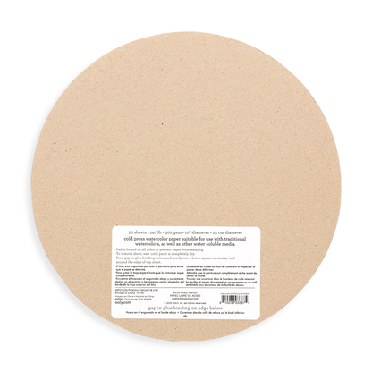 Back of Chroma Blends Circular Watercolor Paper palette.