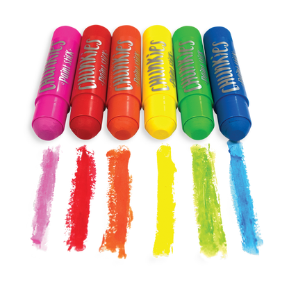 6 colors of OOLY Chunkies Paint Sticks in a row