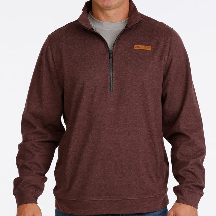 Cinch Men's Logo Half Zip Pullover in Purple