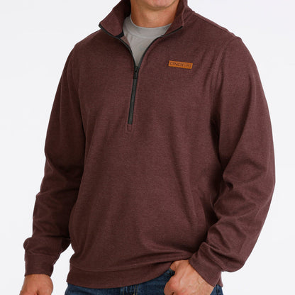 Cinch Men's Logo Half Zip Pullover in Purple