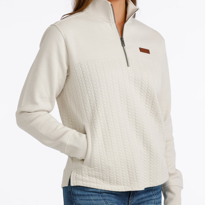 Cinch Women's 1/4 Zip Pullover in Cream