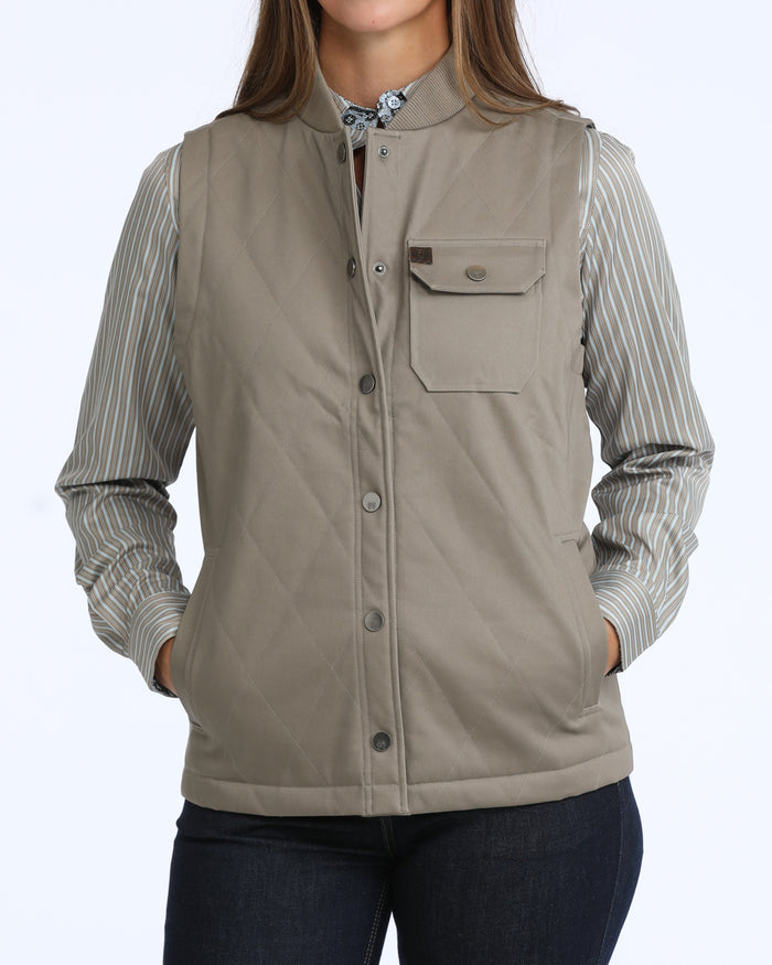 Cinch Women's Logo Barn Vest in Stone