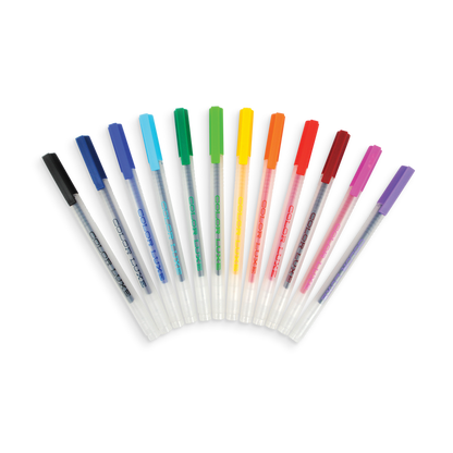 Color Luxe fine tip gel pens in a rainbow pattern