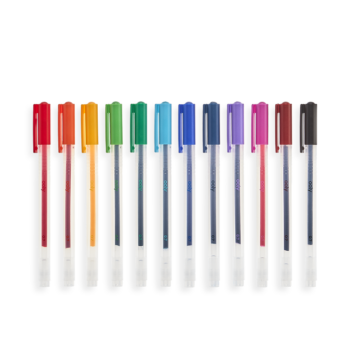 Colorful Color Luxe Gel Pens lined up