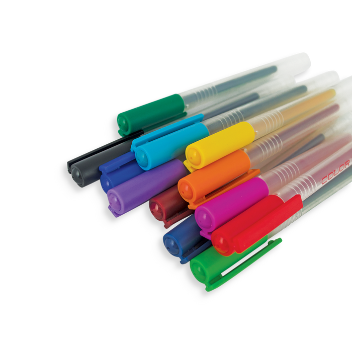 12 Color Luxe fine tip colored gel pens