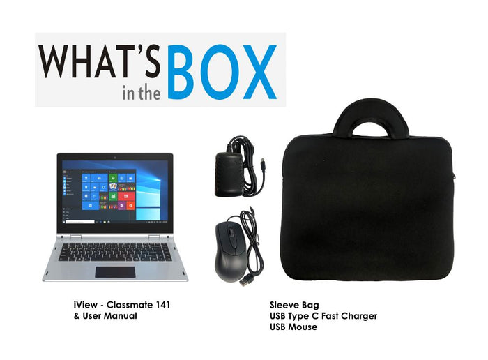 Combo Digital Memo Pad, USB Mouse & Classmate 141 4G LTE 360° Laptop Windows 10 Pro, 8 GB/128 GB