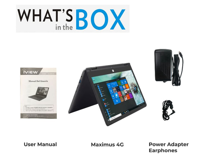 Combo Digital Memo Pad, USB Mouse & Maximus 4G LTE 360° Laptop Windows 10 Pro, 4 GB/64 GB