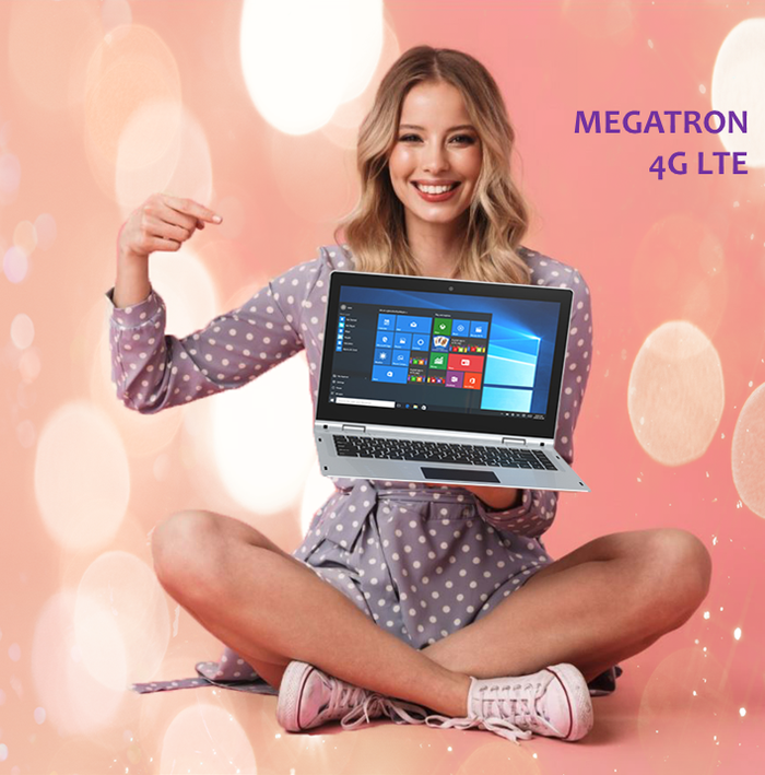 Combo Digital Memo Pad, USB Mouse & Megatron 4G LTE 360° Laptop Windows 10 Pro, 4 GB/64 GB