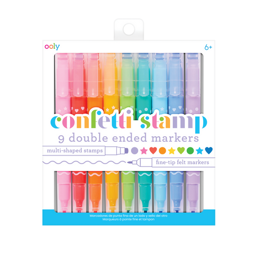 OOLY Confetti Stamp Double-Ended Markers in packaging