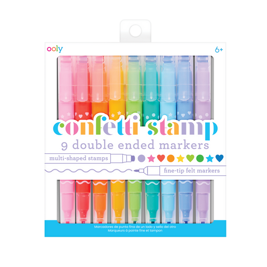OOLY Confetti Stamp Double-Ended Markers in packaging