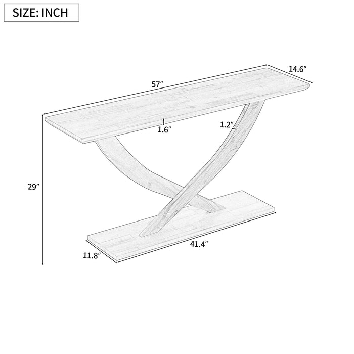 Console Table With Cross Leg Base and Reinforced Support Plate [Online Only]