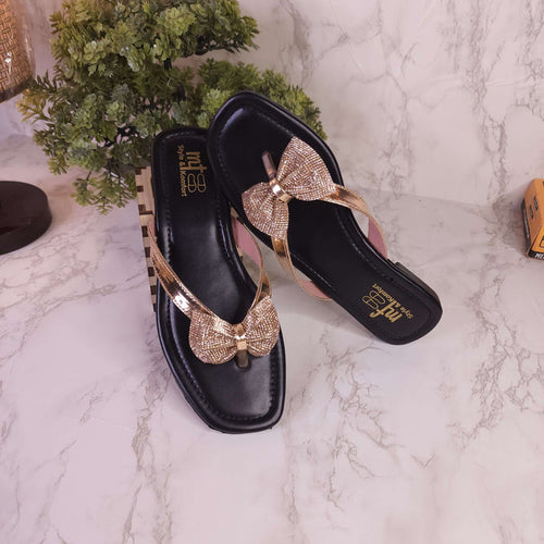 Copper Bow Slippers - Maha fashions -  woman footwear