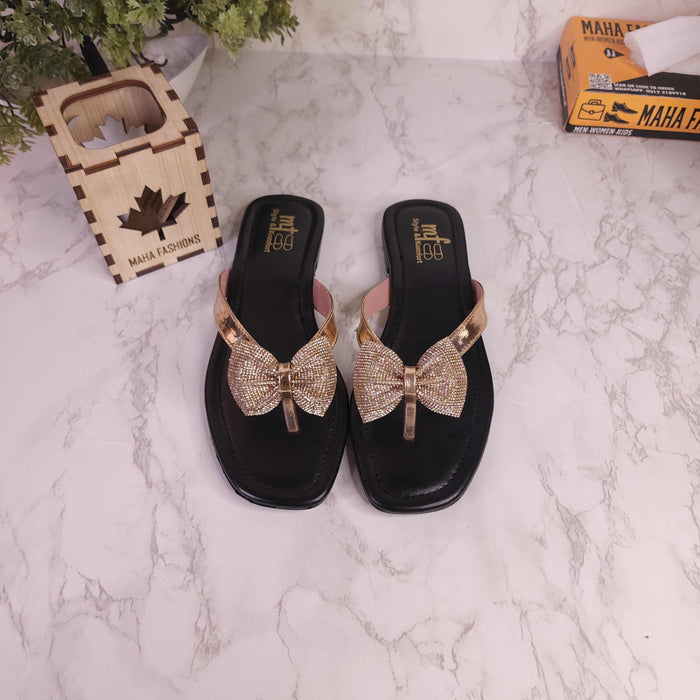 Copper Bow Slippers - Maha fashions -  woman footwear