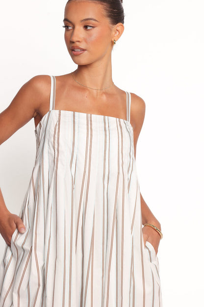 Petal and Pup USA DRESSES Corfu Midi Dress - Blue Stripe (Hold for Amazon)