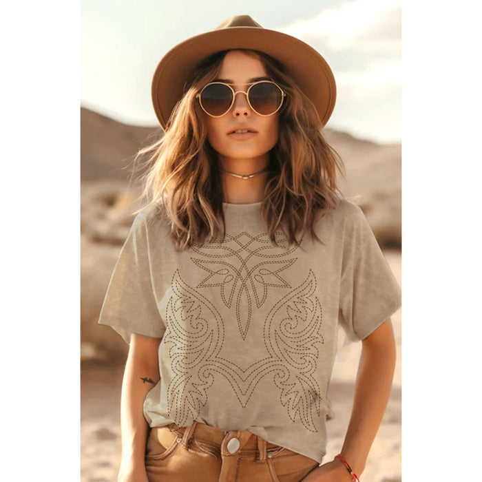 Cowboy Boot Stitch Mineral Graphic Tee