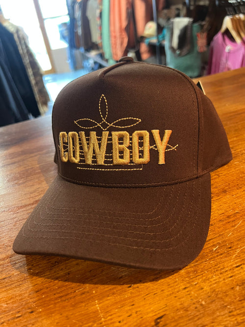 Cowboy Boot Stitch Trucker Cap Brown