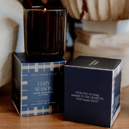 Cozy Season Soy Candle - Boxed Amber Tinted Glass Jar - 12 oz [Online Only]