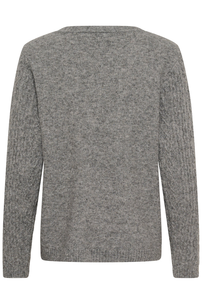 Cream 10615300 CRHope Knit Cardigan grey knit back view Shop Cream at Dotique