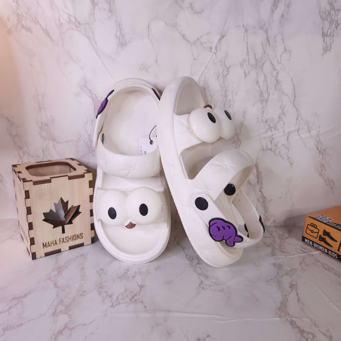Cream Combo Slides Sandals - Maha fashions -  Women Footwear