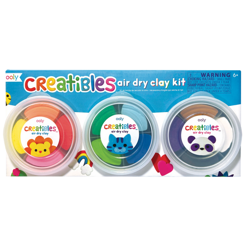 OOLY Creatibles Standard Air Dry Clay Kit packaging with three containers of different color clays