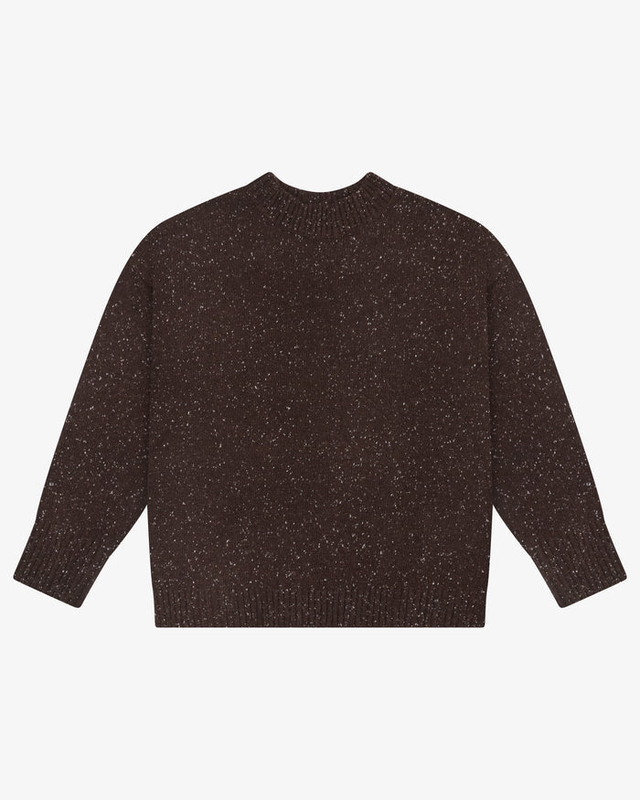 Crew Neck Sweater - Brown Speckle
