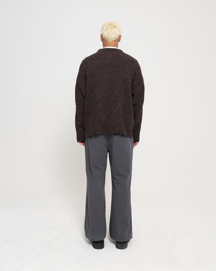 Crew Neck Sweater - Brown Speckle
