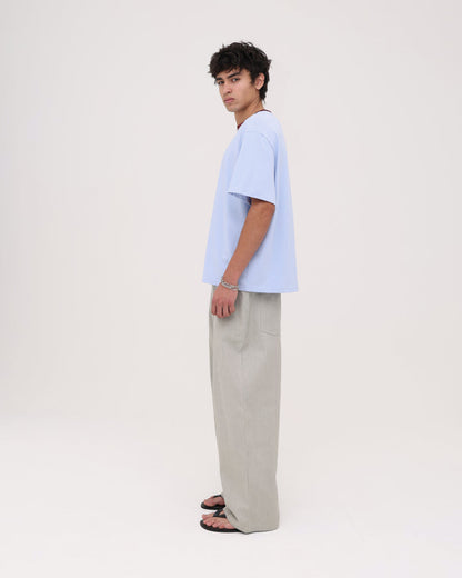 Crop Boxy Tee - Cornflower / Burgundy