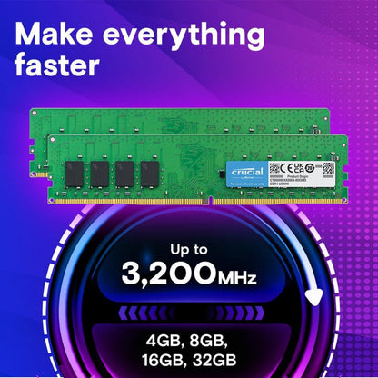 Crucial RAM 16GB DDR4 3200MHz CL22 Desktop Memory CT16G4DFRA32A