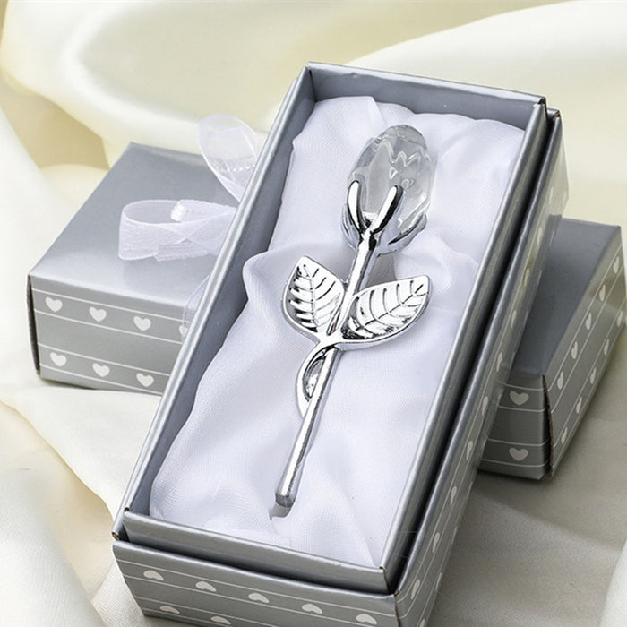 Crystal Glass Rose Favor-Wedding Gift-Flower Keepsake