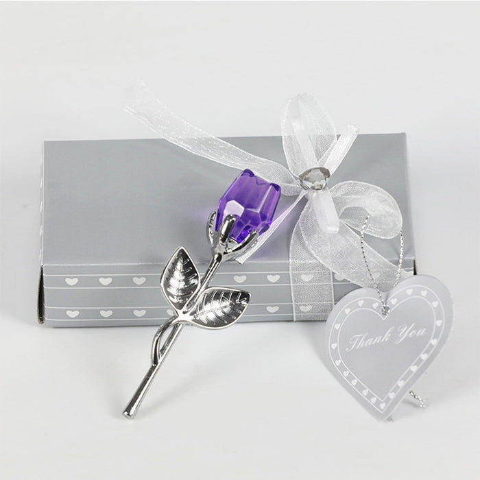 Crystal Glass Rose Favor-Wedding Gift-Flower Keepsake