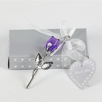 Crystal Glass Rose Favor-Wedding Gift-Flower Keepsake