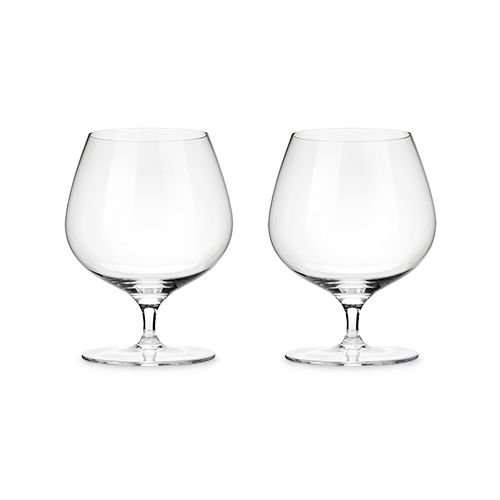 Crystal Wingback Brandy Glasses - 2 Pc Set