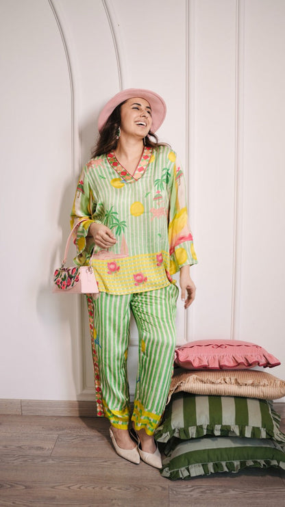 Cupids Hangover Green Co-ord Set