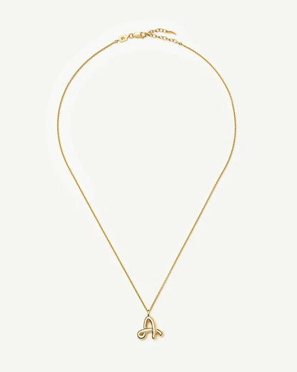 Curly Molten Initial Pendant Necklace - A | 18k Gold Vermeil Necklaces Missoma