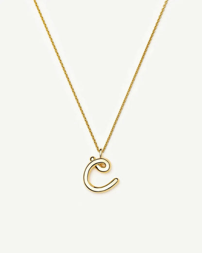 Curly Molten Initial Pendant Necklace - C | 18k Gold Vermeil Necklaces Missoma