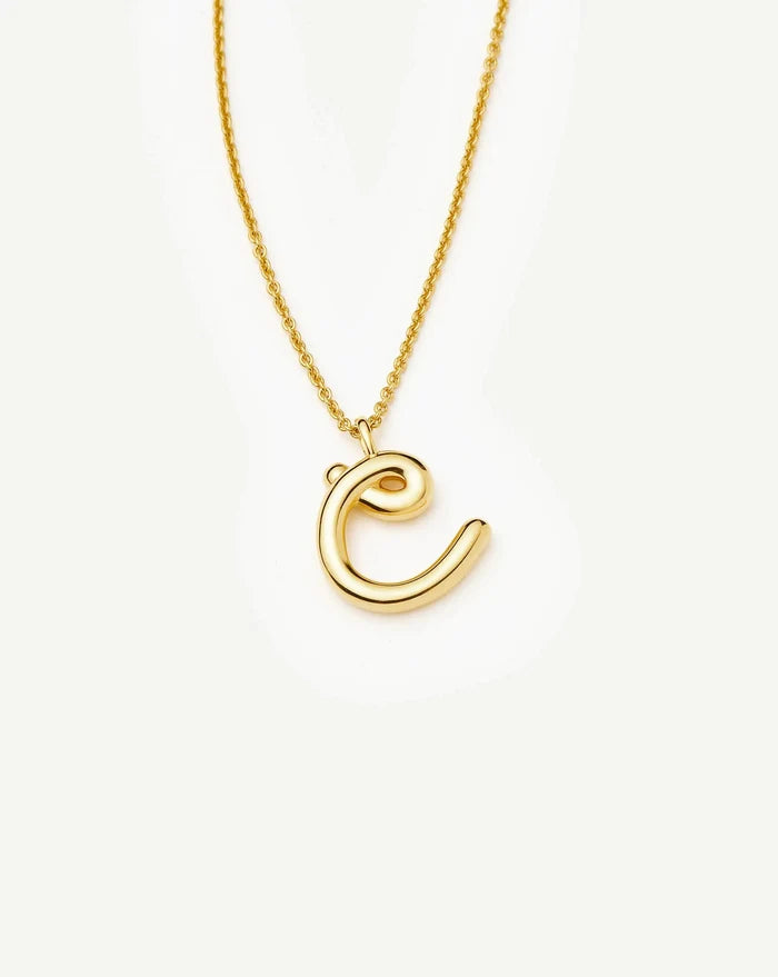 Curly Molten Initial Pendant Necklace - C | 18k Gold Vermeil Necklaces Missoma